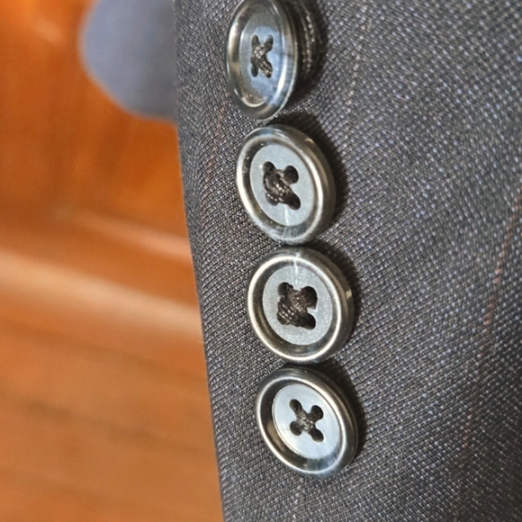 Hart Schaffner Marx 100% Pure Worsted Wool Dark Grey Suit Jacket/Pants - Picture 10 of 11